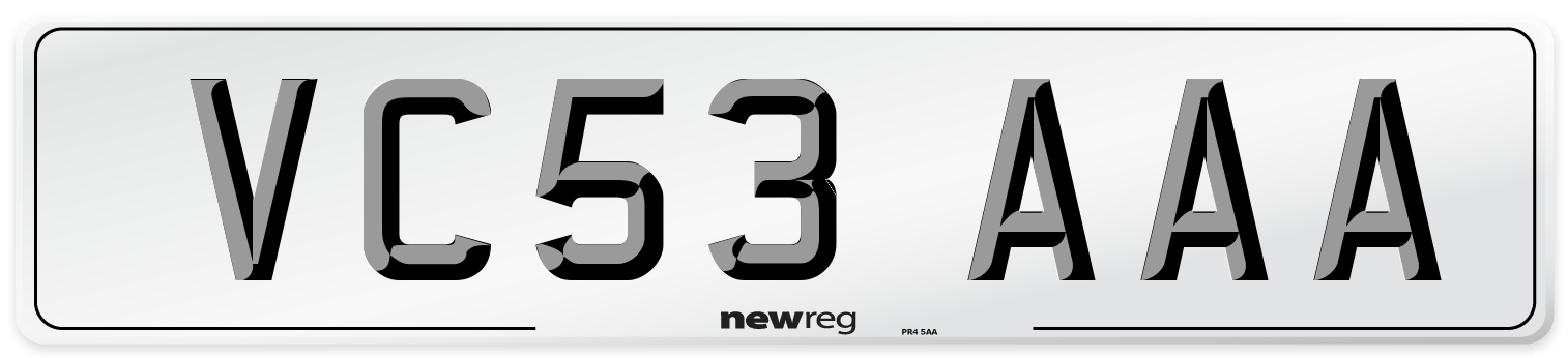 VC53 AAA Number Plate from New Reg